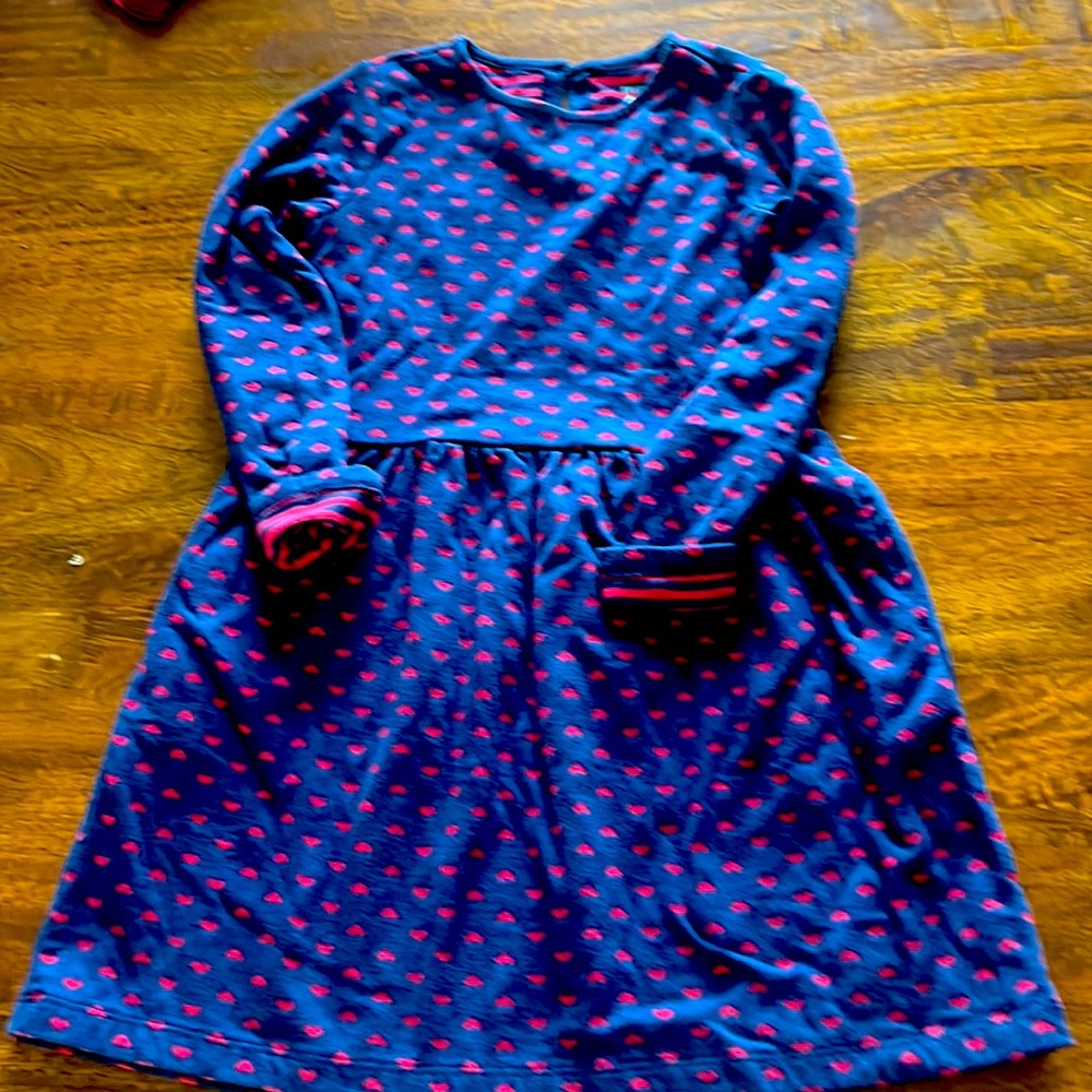 Navy and red heart dress